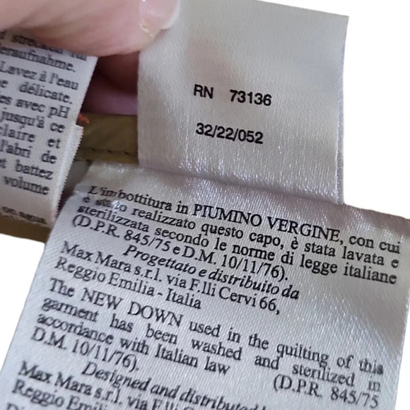 Max Mara Fur Collar Down Puffer Coat Jacket Cream Size 10 - Picture 5 of 8